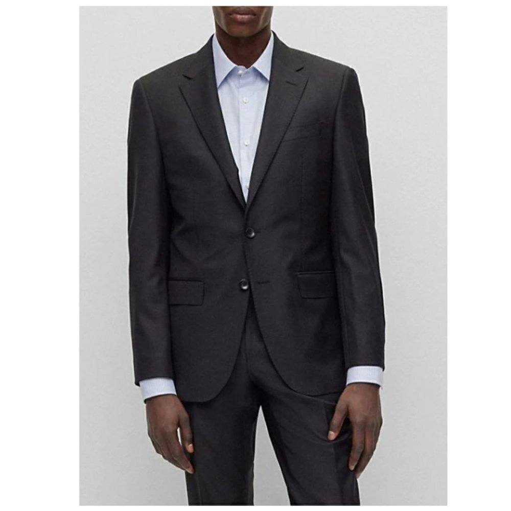 Hugo Boss Paolini Dark Grey Wool Sport Coat Blazer Suit Jacket Men's Size 38 R